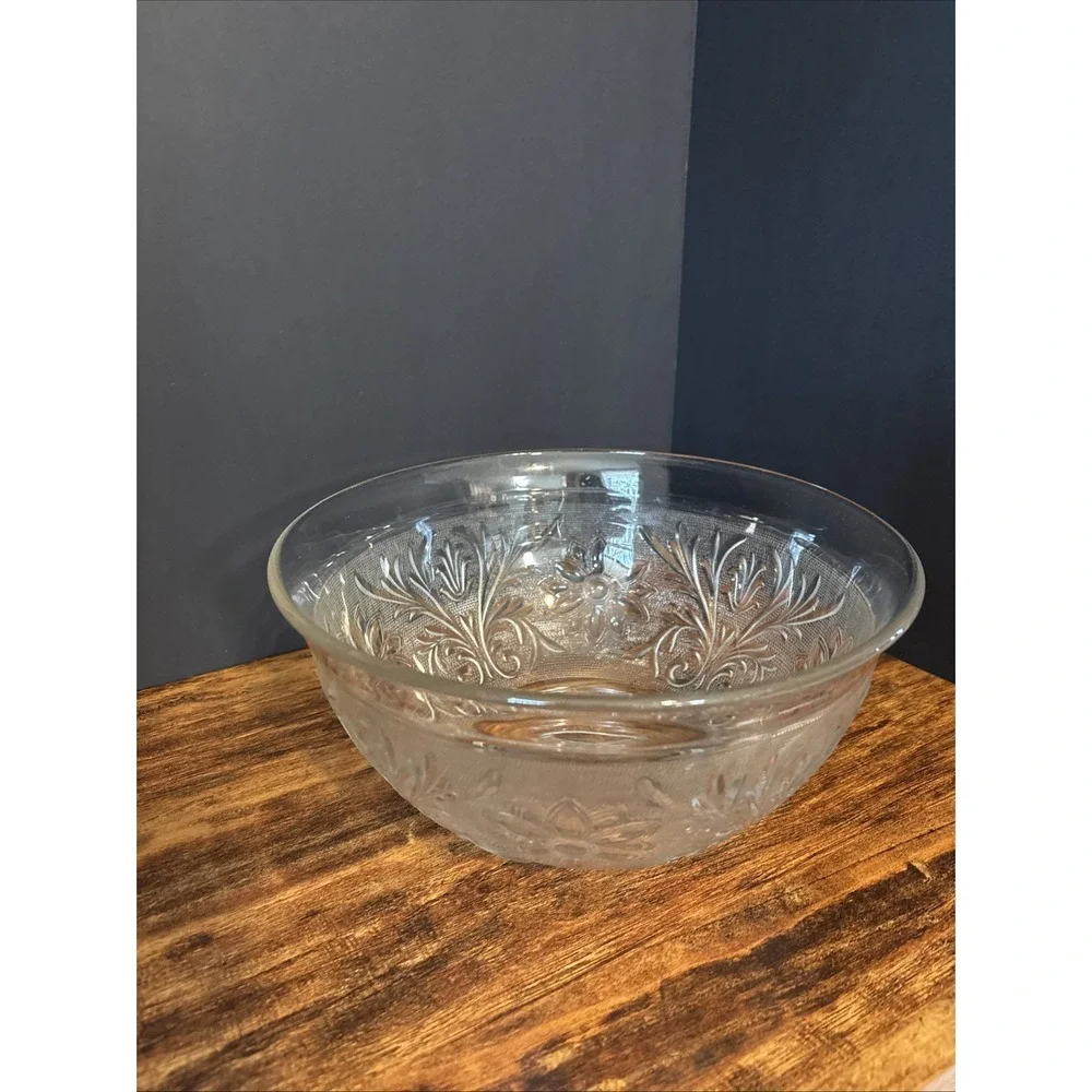 VINTAGE Tiara Indiana Glass Clear Punch, Salad Serving Bowl‎ Anchor Hocking